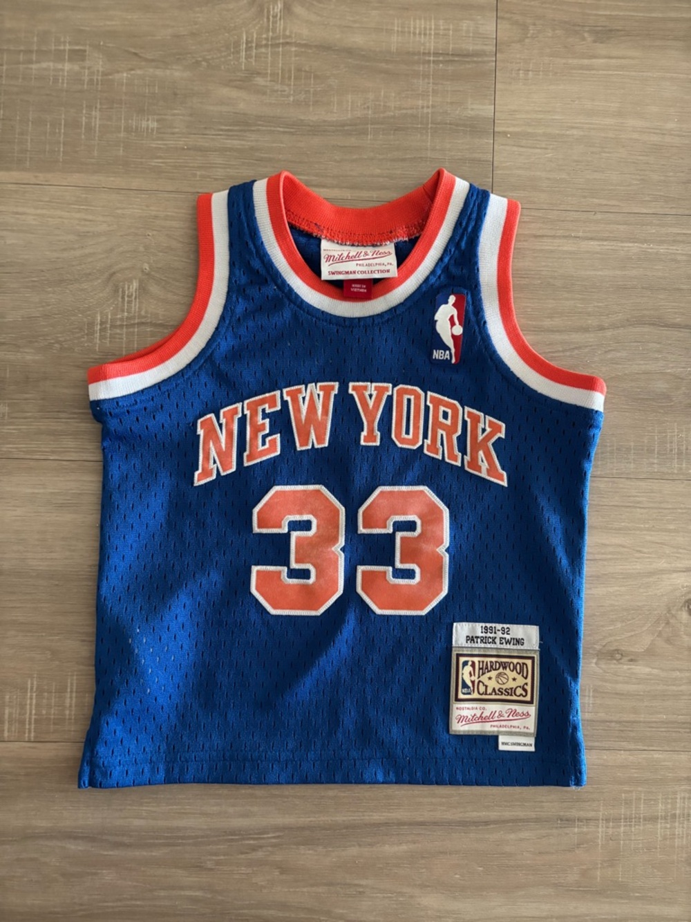 Knicks Toddler Mitchell & Ness Ewing New York Blue&Orange Basketball Jersey 18m
